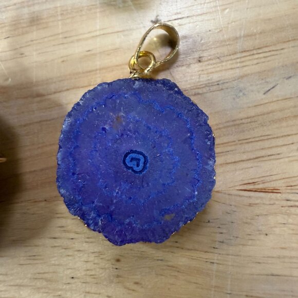 Natural Stone Pendant Lot With Wire Wrapping, Boho, Gypsy, Craft, DIY, Eclectic - Picture 8 of 8